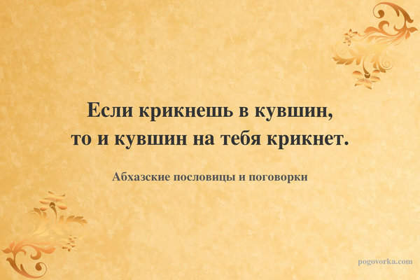 Если крикнешь в кувшин, то и кувшин на тебя крикнет.