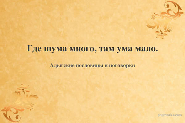 Где шума много, там ума мало.