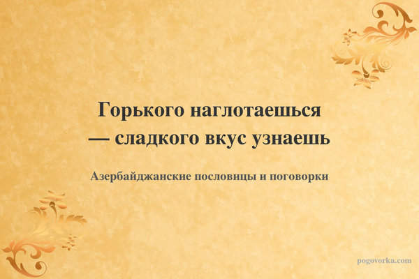 Горького наглотаешься — сладкого вкус узнаешь
