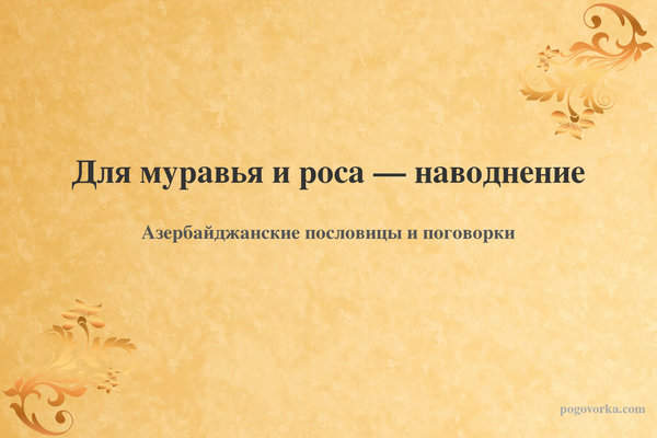 Для муравья и роса — наводнение