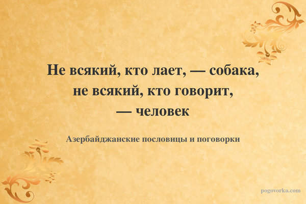 Не всякий, кто лает, — собака, не всякий, кто говорит, — человек
