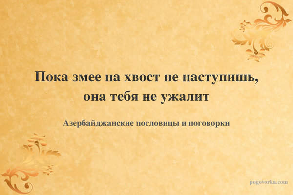 Пока змее на хвост не наступишь, она тебя не ужалит