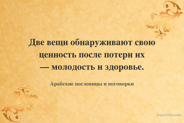 Две вещи обнаруживают свою ценность после потери их — молодость и здоровье.