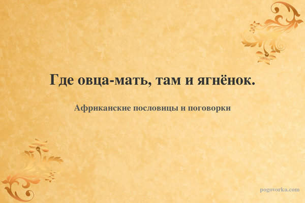 Где овца-мать, там и ягнёнок.