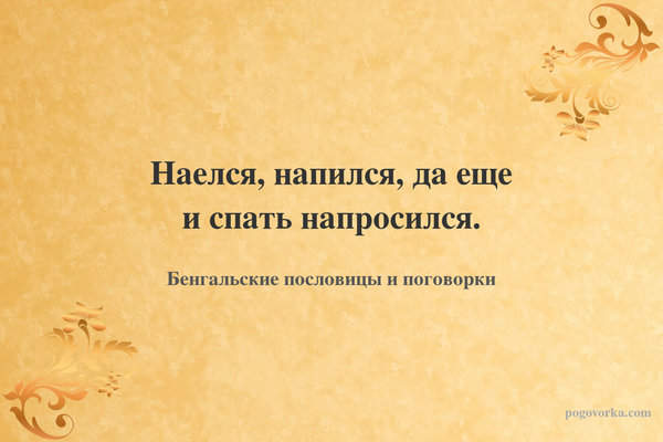 Наелся, напился, да еще и спать напросился.