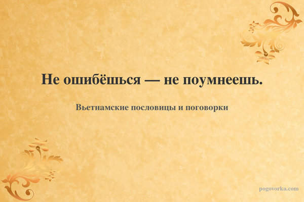Не ошибёшься — не поумнеешь.