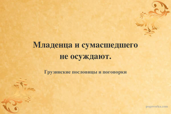 Младенца и сумасшедшего не осуждают.