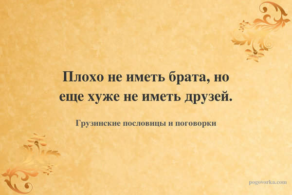 Плохо не иметь брата, но еще хуже не иметь друзей.