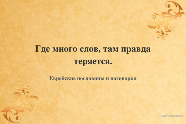Где много слов, там правда теряется.