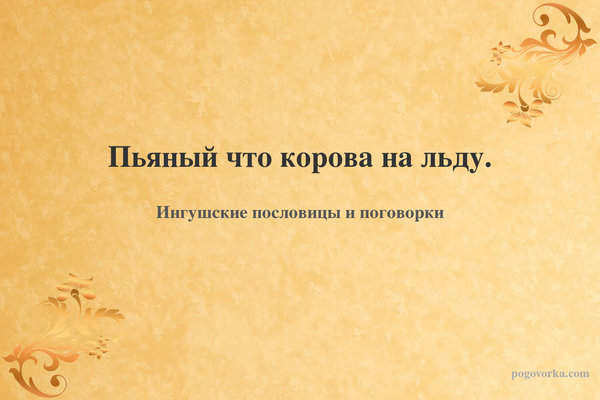 Пьяный что корова на льду.