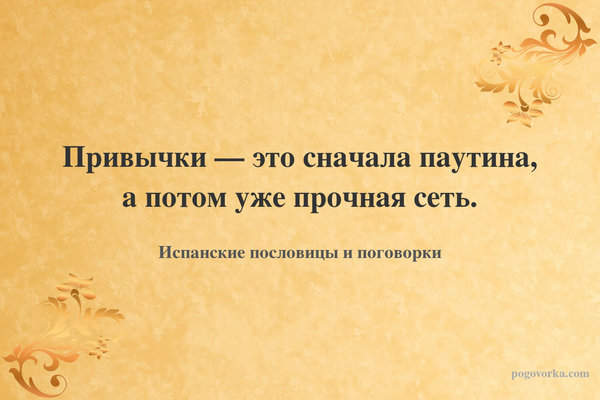 Привычки — это сначала паутина, а потом уже прочная сеть.