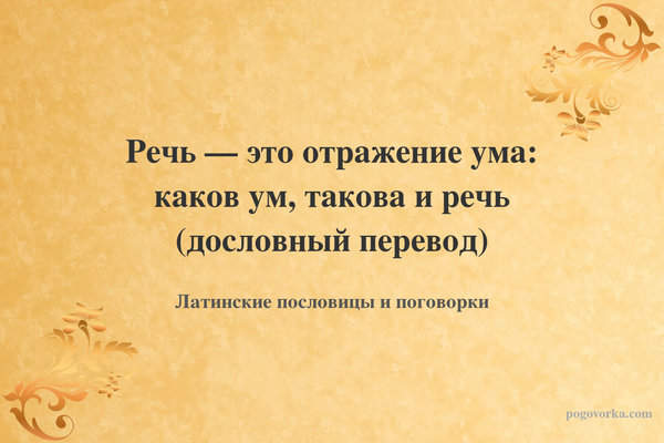 Речь — это отражение ума: каков ум, такова и речь (дословный перевод)