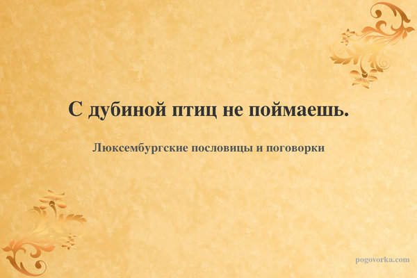 С дубиной птиц не поймаешь.