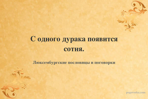 С одного дурака появится сотня.