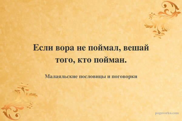 Если вора не поймал, вешай того, кто пойман.