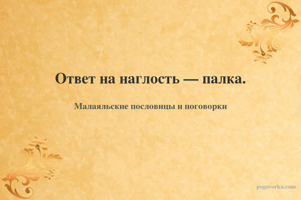 Ответ на наглость — палка.