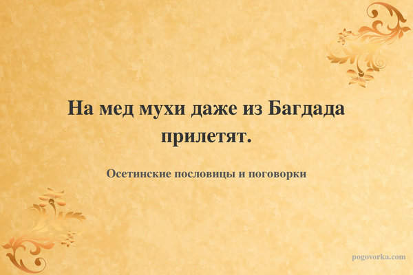 На мед мухи даже из Багдада прилетят.