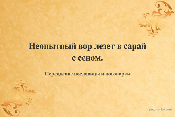Неопытный вор лезет в сарай с сеном.