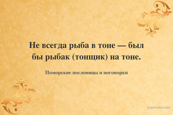 Не всегда рыба в тоне — был бы рыбак (тонщик) на тоне.