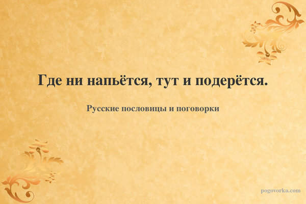 Где ни напьётся, тут и подерётся.