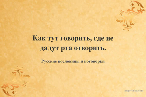 Как тут говорить, где не дадут рта отворить.