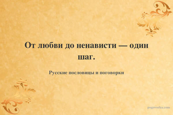 От любви до ненависти — один шаг.