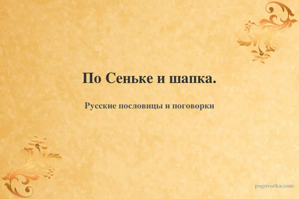 По Сеньке и шапка.