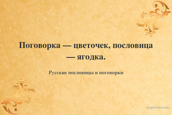 Поговорка — цветочек, пословица — ягодка.