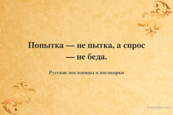Попытка — не пытка, а спрос — не беда.