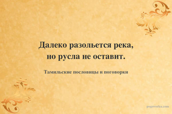 Далеко разольется река, но русла не оставит.
