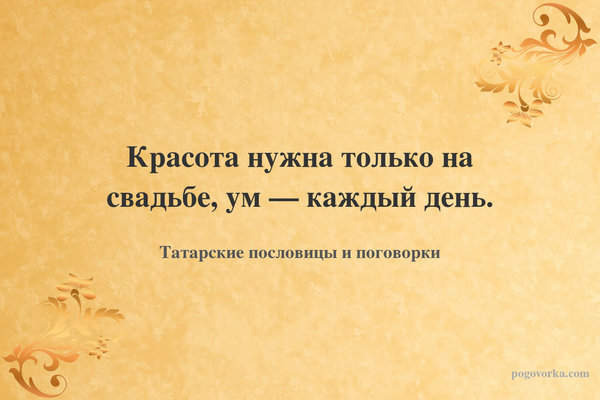 Красота нужна только на свадьбе, ум — каждый день.