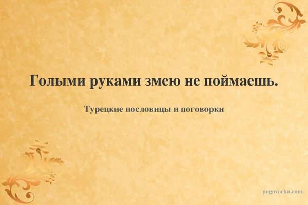 Голыми руками змею не поймаешь.