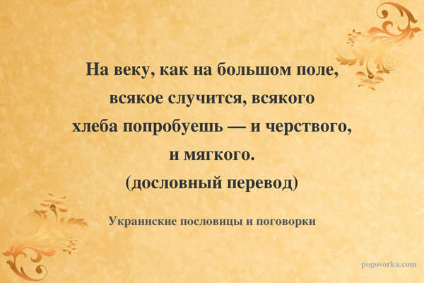 На веку, как на большом поле, всякое случится, всякого хлеба попробуешь — и черствого, и мягкого. (дословный перевод)