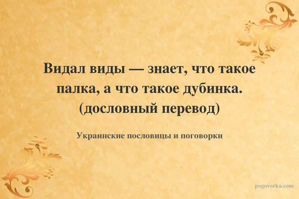Видал виды — знает, что такое палка, а что такое дубинка. (дословный перевод)