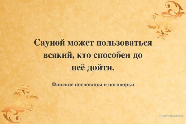 Сауной может пользоваться всякий, кто способен до неё дойти.