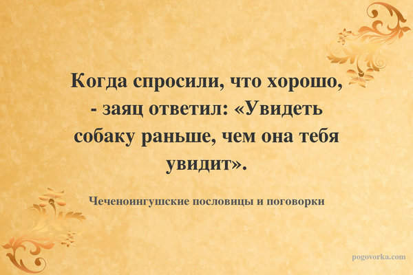 Когда спросили, что хорошо, - заяц ответил: «Увидеть собаку раньше, чем она тебя увидит».