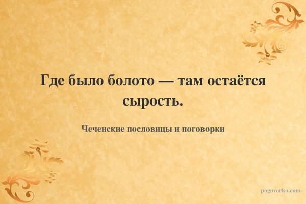 Где было болото — там остаётся сырость.