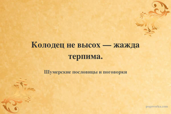 Колодец не высох — жажда терпима.