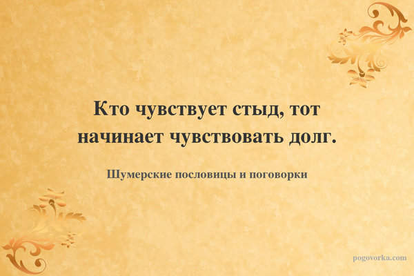 Кто чувствует стыд, тот начинает чувствовать долг.