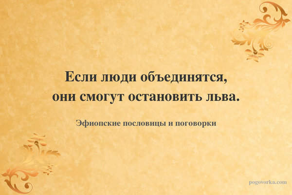 Если люди объединятся, они смогут остановить льва.