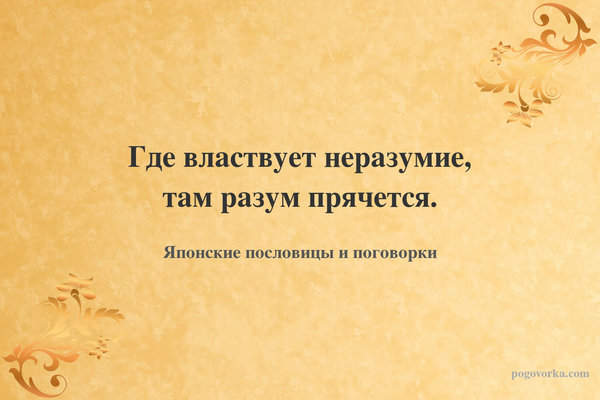 Где властвует неразумие, там разум прячется.