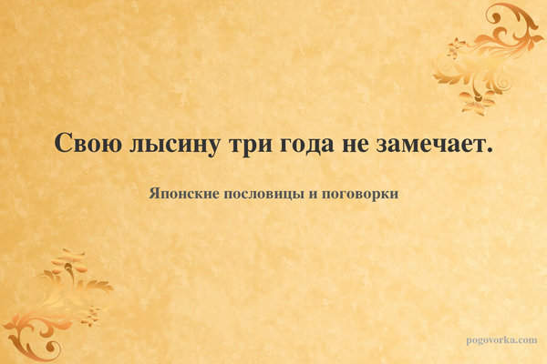 Свою лысину три года не замечает.